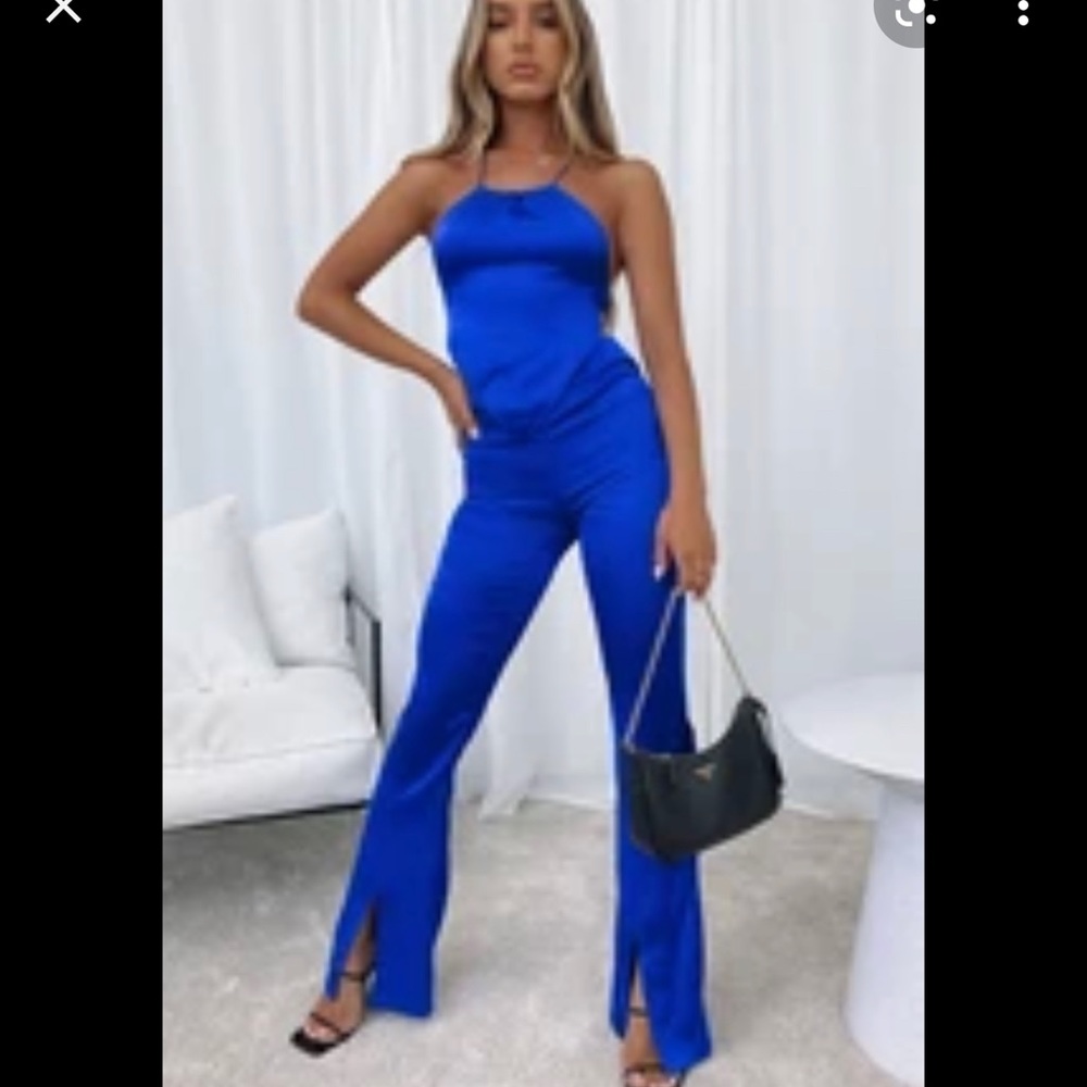 WhiteFox boutique electric blue satin pants